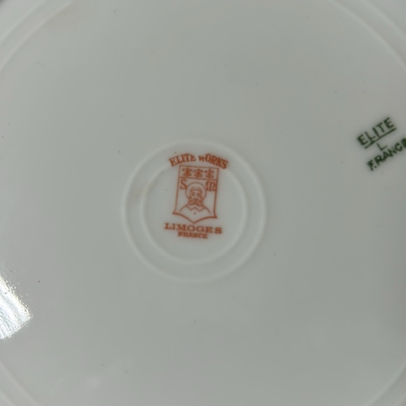 VTG Limoges France Elite Works Dish Pink Floral and Gold Trim - Picture 6 of 8